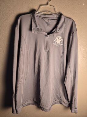 Elevate Gray Quarter-Zip Long Sleeve Pullover with Logo